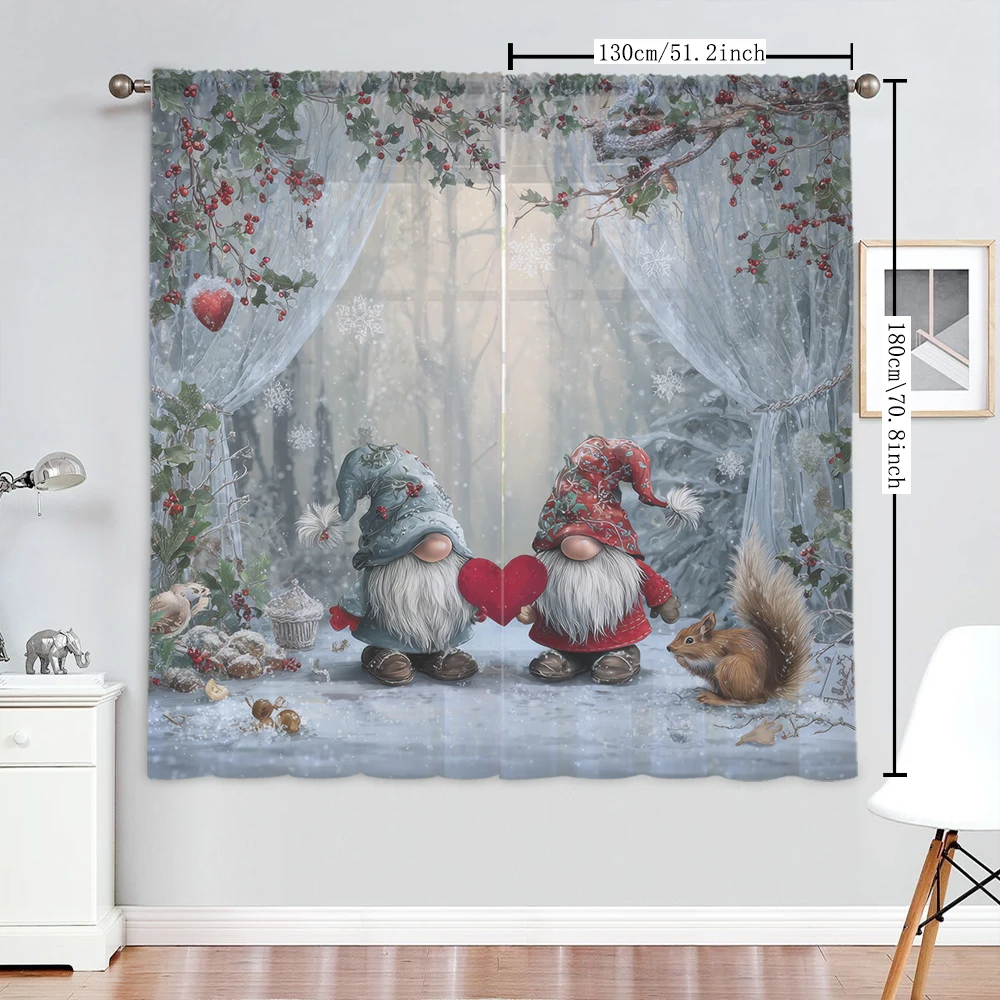 2Pcs Squirrel And Love Dwarf Print Home Decoration Window Screens Suitable For Coffee Shop, Restaurant, Bedroom