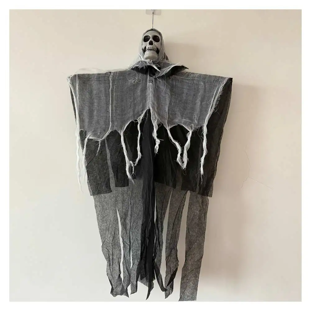 Fantasia Hanging Skull for Halloween, Decoração Fantasma Cosplay, Casa Assombrada, Adereços Horror, Fantasia para Casa Interior, Decoração para Festa de Carnaval, 60cm