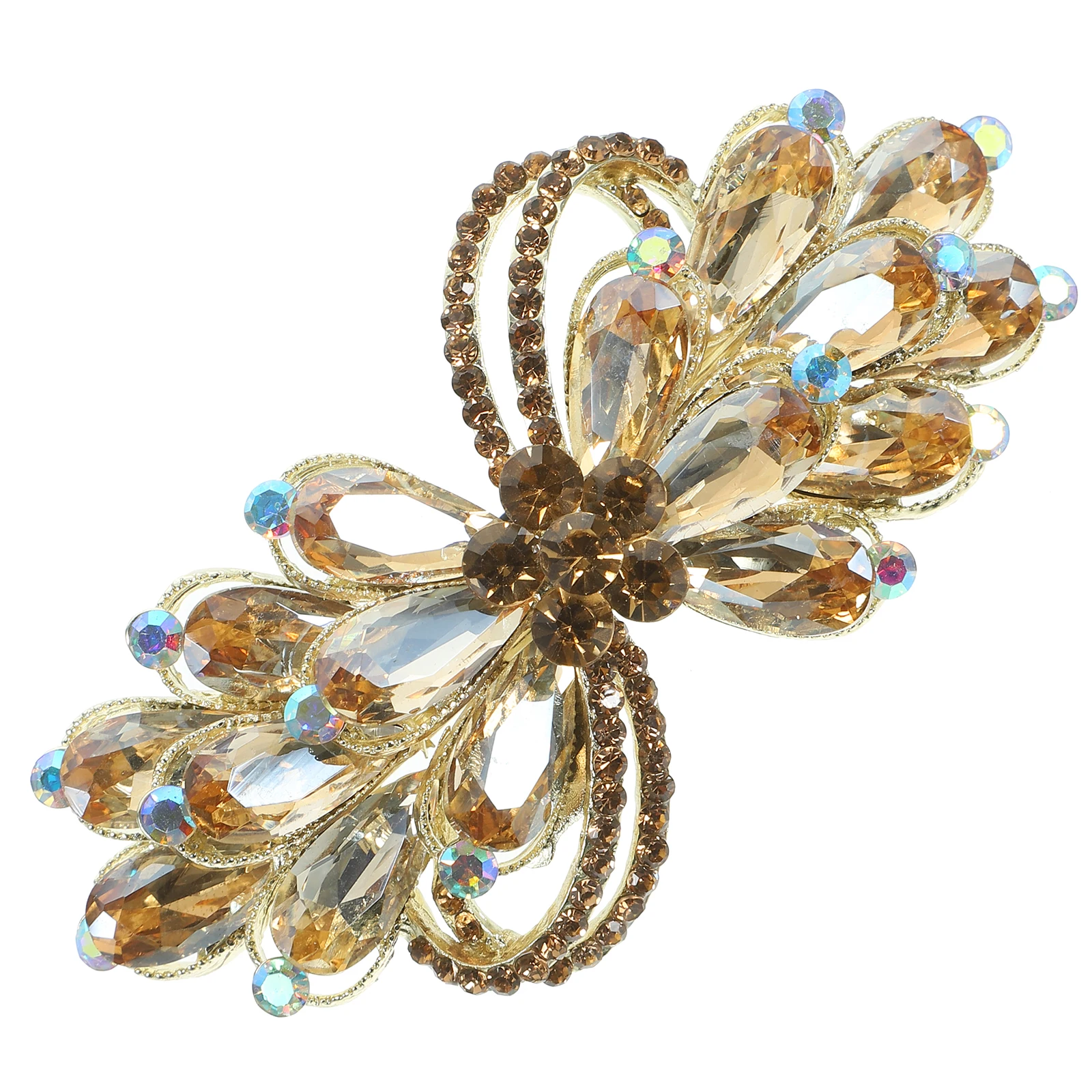 

Rhinestone Clip Metal Spring Barrette For Thick Bridal Hair Accessories Wedding Party Use Hair Styling Clips For Women