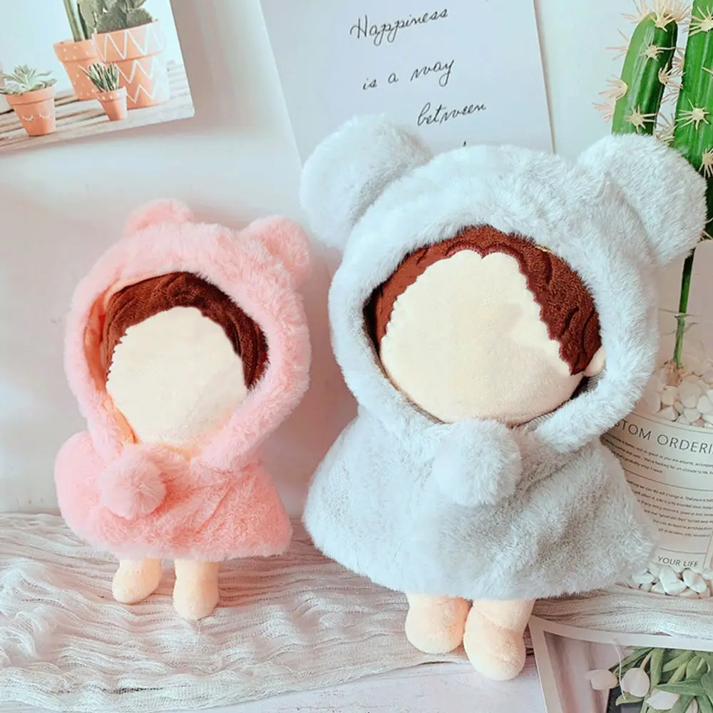 15cm 20cm Mini Plush Doll's Clothes&Accessories Handmade Korea Idol Doll Clothes Suit Cute Bear Hooded Cloak Dolls Clothing Toys