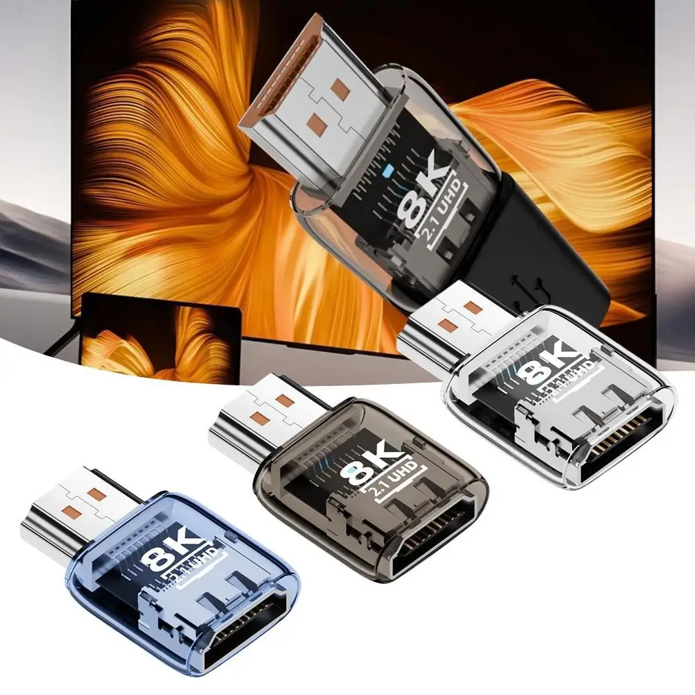HDMI to HDMI アダプター 8K UHD2.1 透明 ABS モデルは 8K 高解像度ビデオ伝送をサポート UHD2.1 標準アダプター