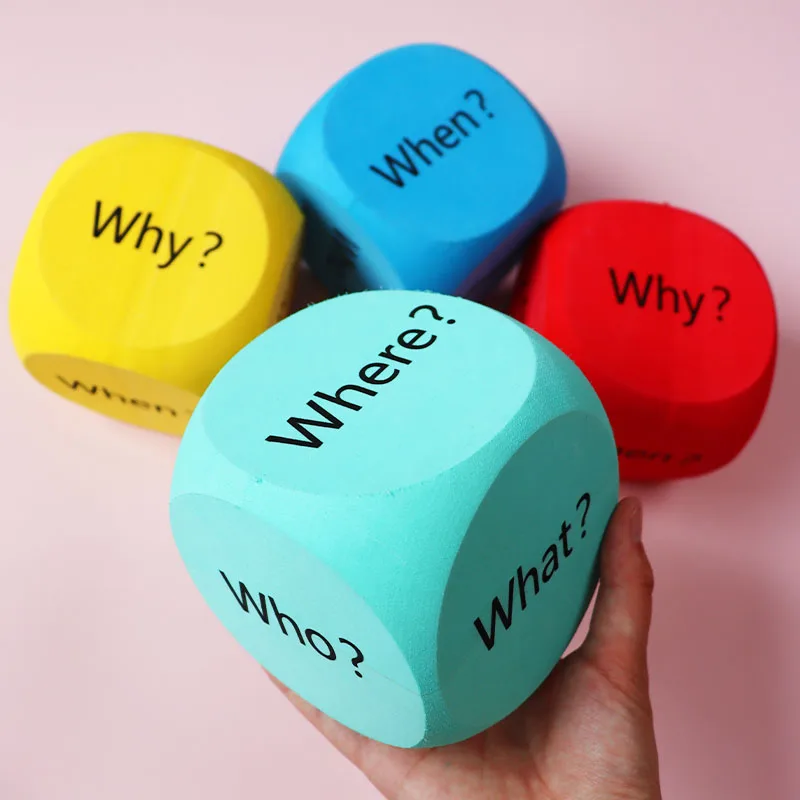 10cm Foam Question Dice Party Cognition Learning Educational Classroom Supplies Teaching Aids Safety Baby Cube Blocks Toys