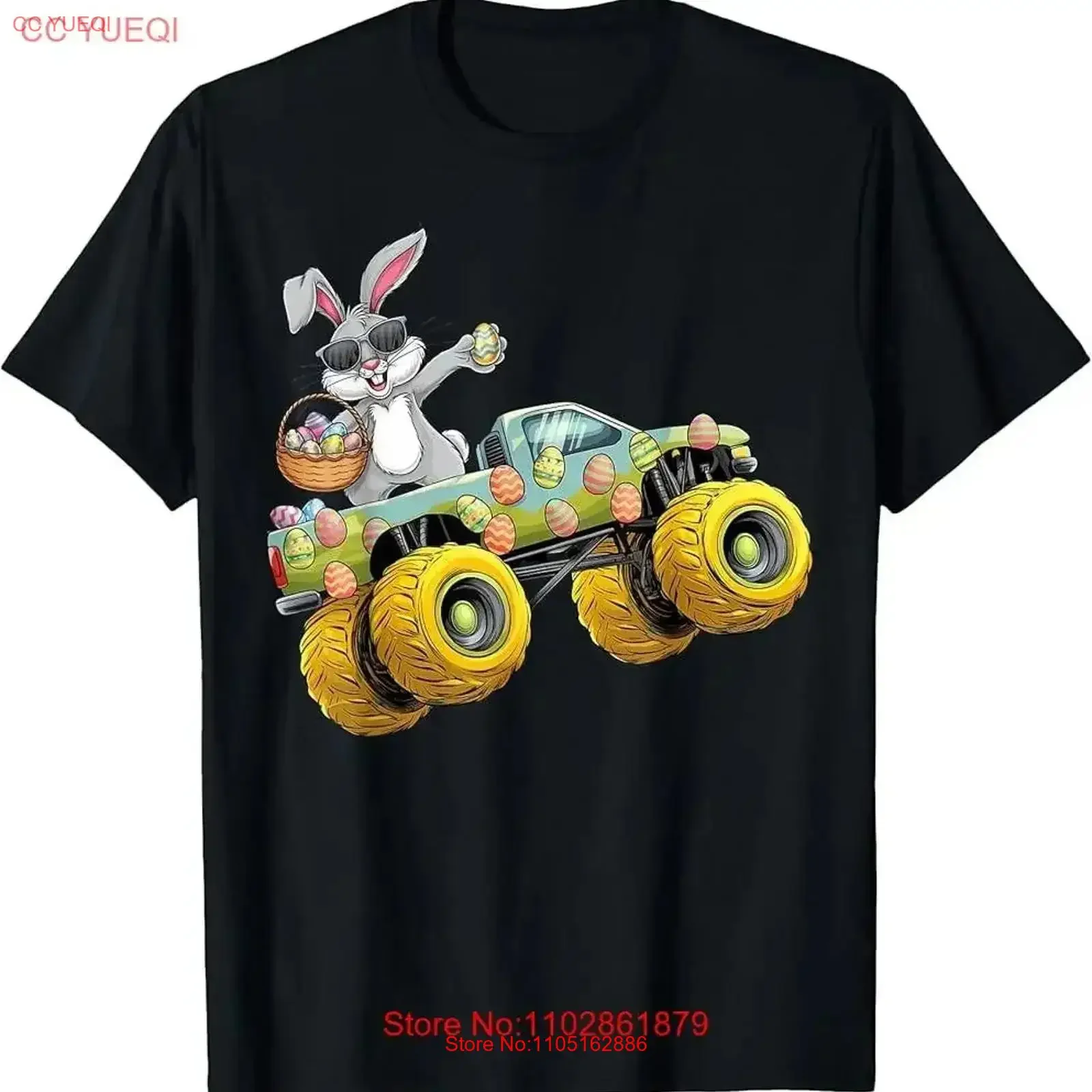 

Happy Easter Funny Bunny Dabbing Monster Truck Kids Boys T Shirt vintage Washed Casual Slightly Top For Everyday Wear vintage
