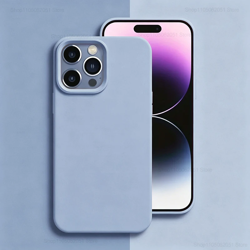 Original Silikon-Handyhülle für iPhone 18 17 16 15 14 13 18 Pro Max 16 Plus Air Einfarbige Schutzhülle gegen Stürze und Stöße – Detail 8