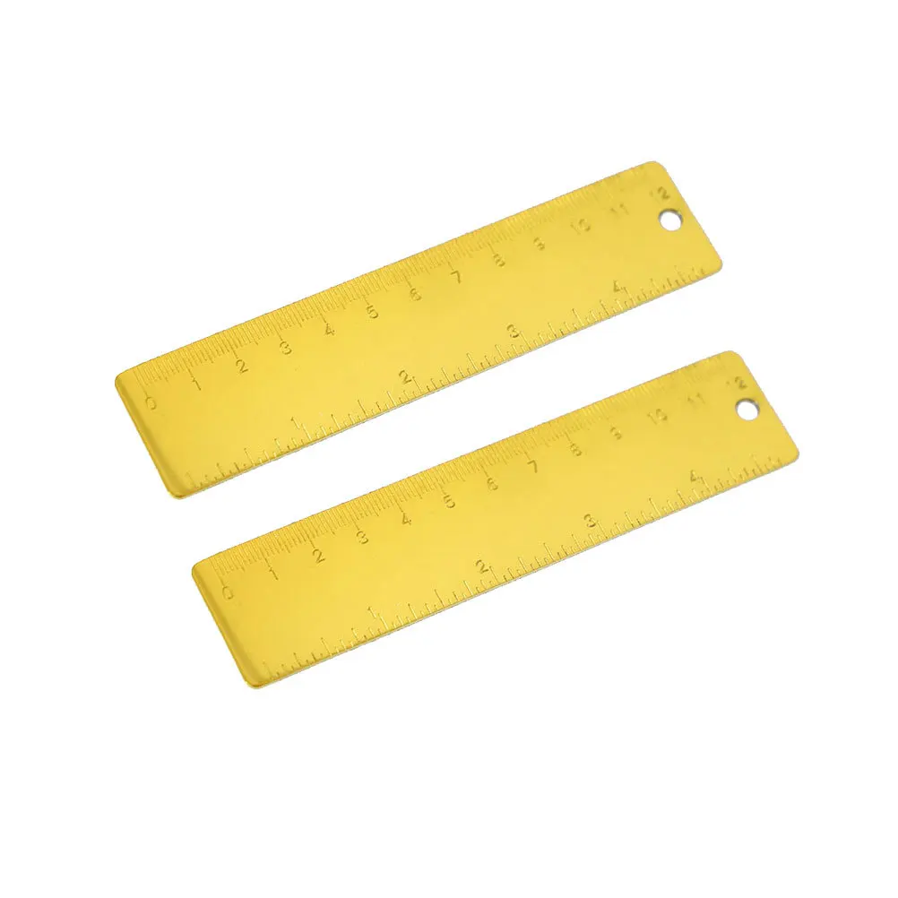 2 pcs 12Cm Stainless Steel Ruler Nordic Style Short Straight Ruler For Students Kids Drawing Drafting Tool School Supplies