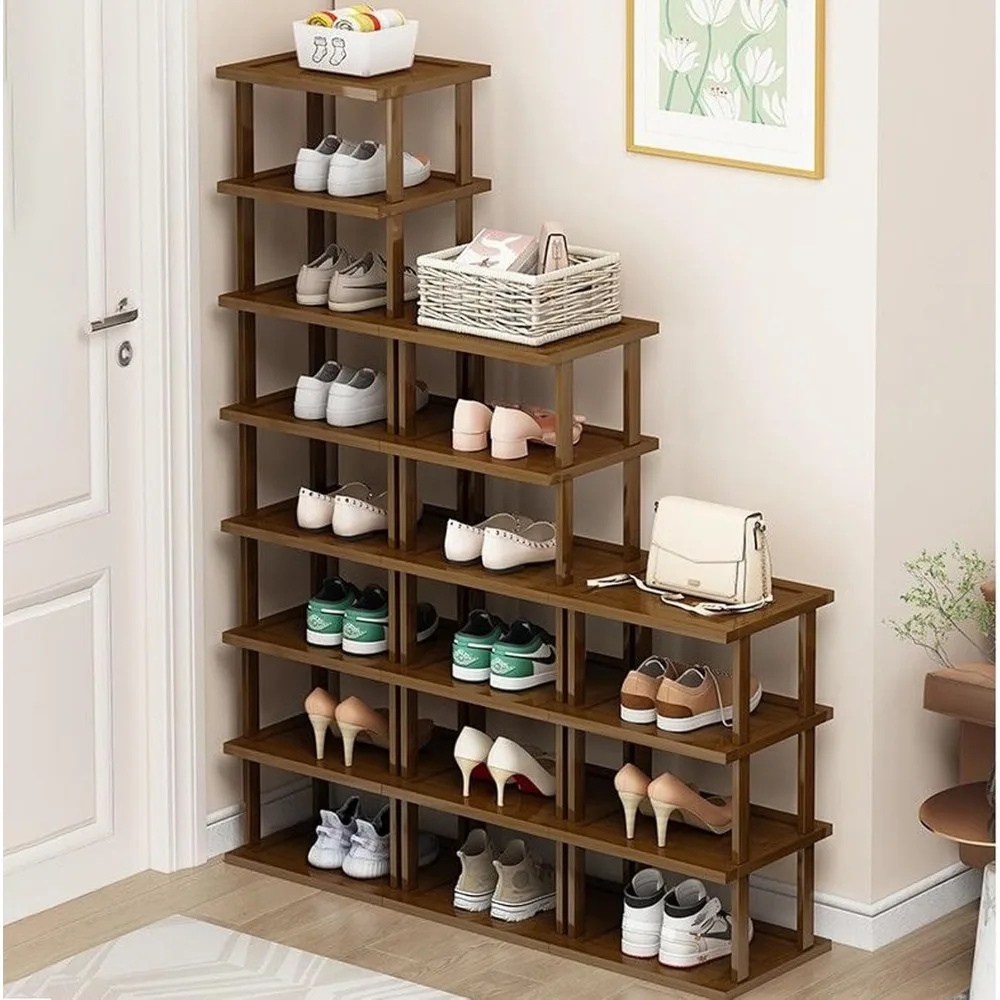 

Doorway Modern Shoe Rack 17Tier Bamboo Shoen Shelf for Entryway Shoerack Skinny Shoe Shelf Space Saving Shoe Storage Closet Room