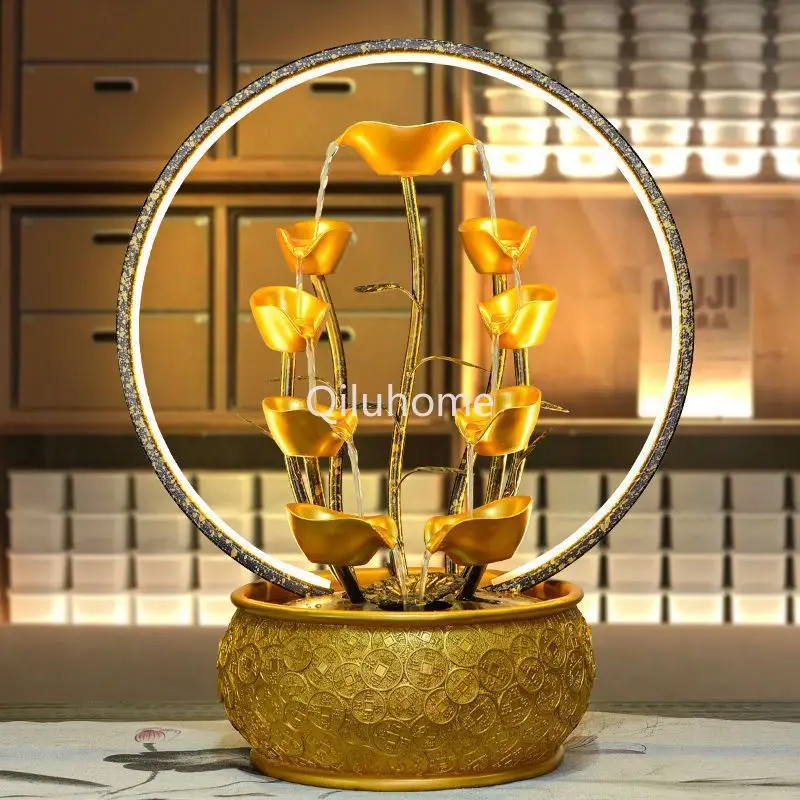 Opening Gift Gift Pachira Macrocarpa Flowing Office Bar Practical Atmosphere Lucky Fountain Decoration Fengshui Wheel