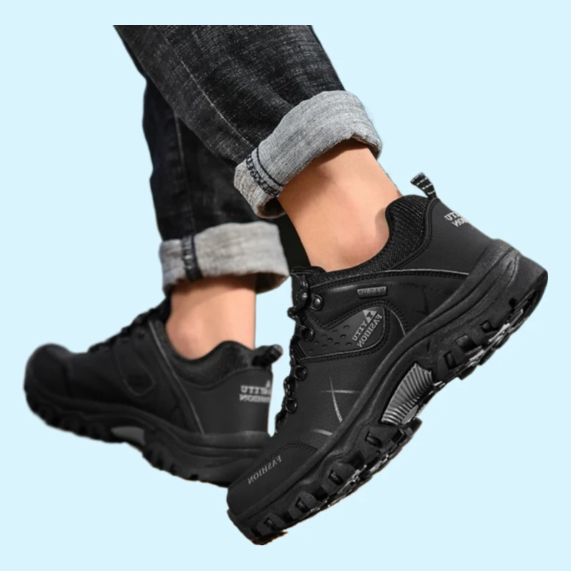 

Men Casual Comfortable Walking Non-Slip Outdoors Hiking Fashion Men's Shoes New Leather Sneakers Breathable