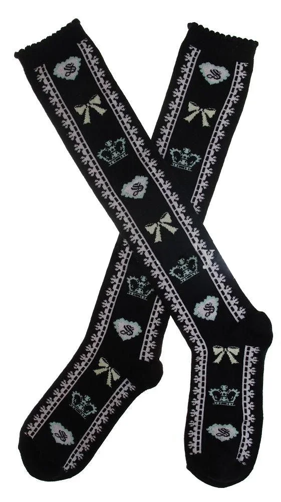 Japanese kawaii girl daily sweet lolita stockings cute printing student gothic lolita knee socks loli cosplay