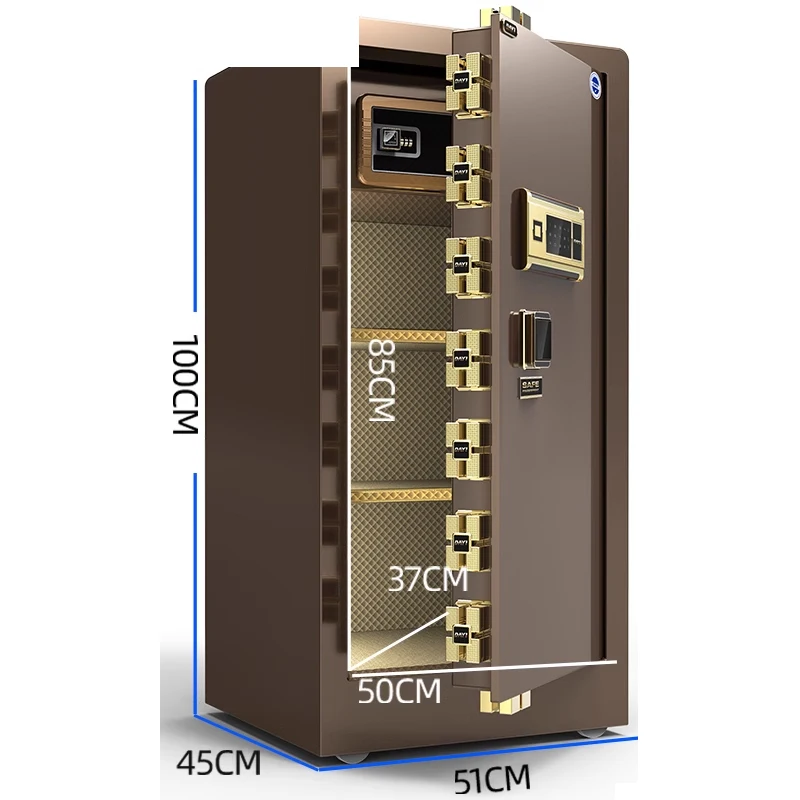 Safe Box Home Anti-theft All-steel Office Fingerprint Password Safe Into The Wall Stainless Steel 0.8M/1M Hight