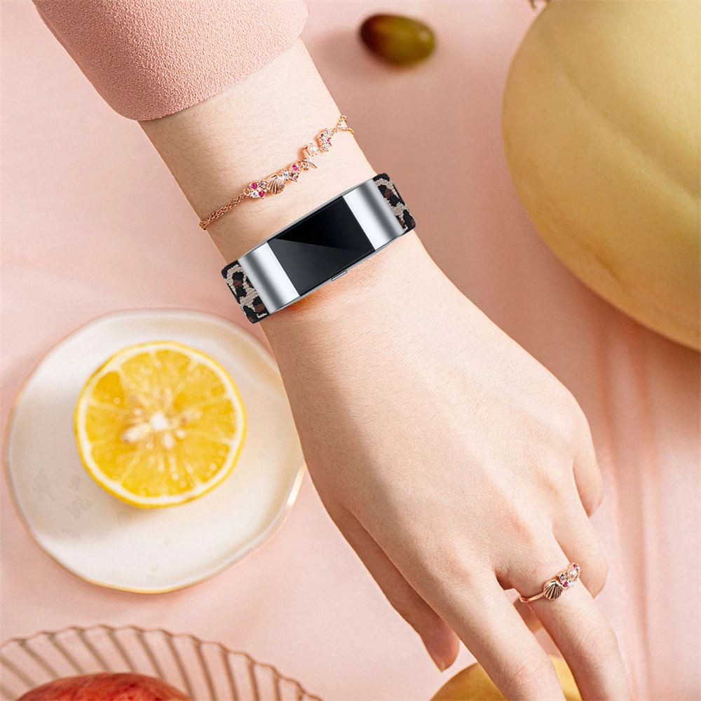 Cinturino in nylon morbido per Fitbit Charge 2 Anello per cinturino per orologio singolo elastico intrecciato sportivo per sostituzione Fitbit Charge 2