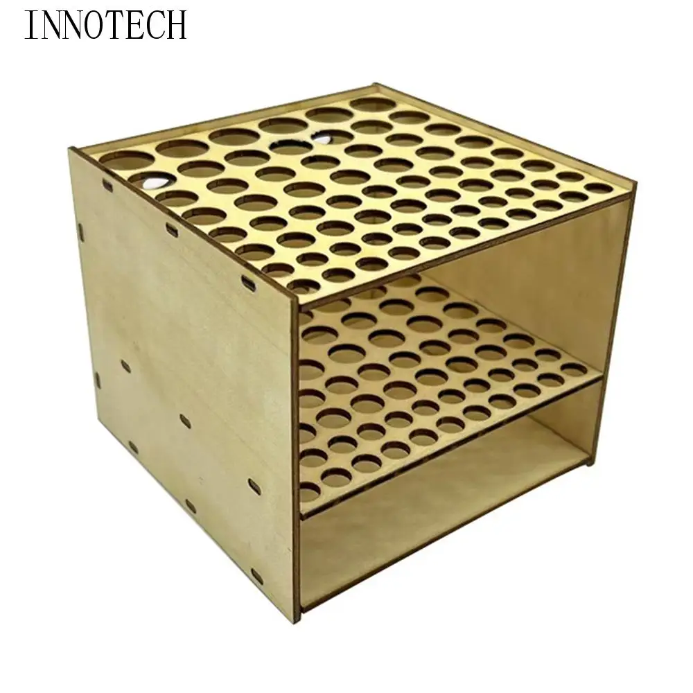 

Wooden Frame Paint Brush Holder Multihole DIY Makeup Brushes Shelf Detachable Large Capacity Desk Organizer Art Brush Organizer