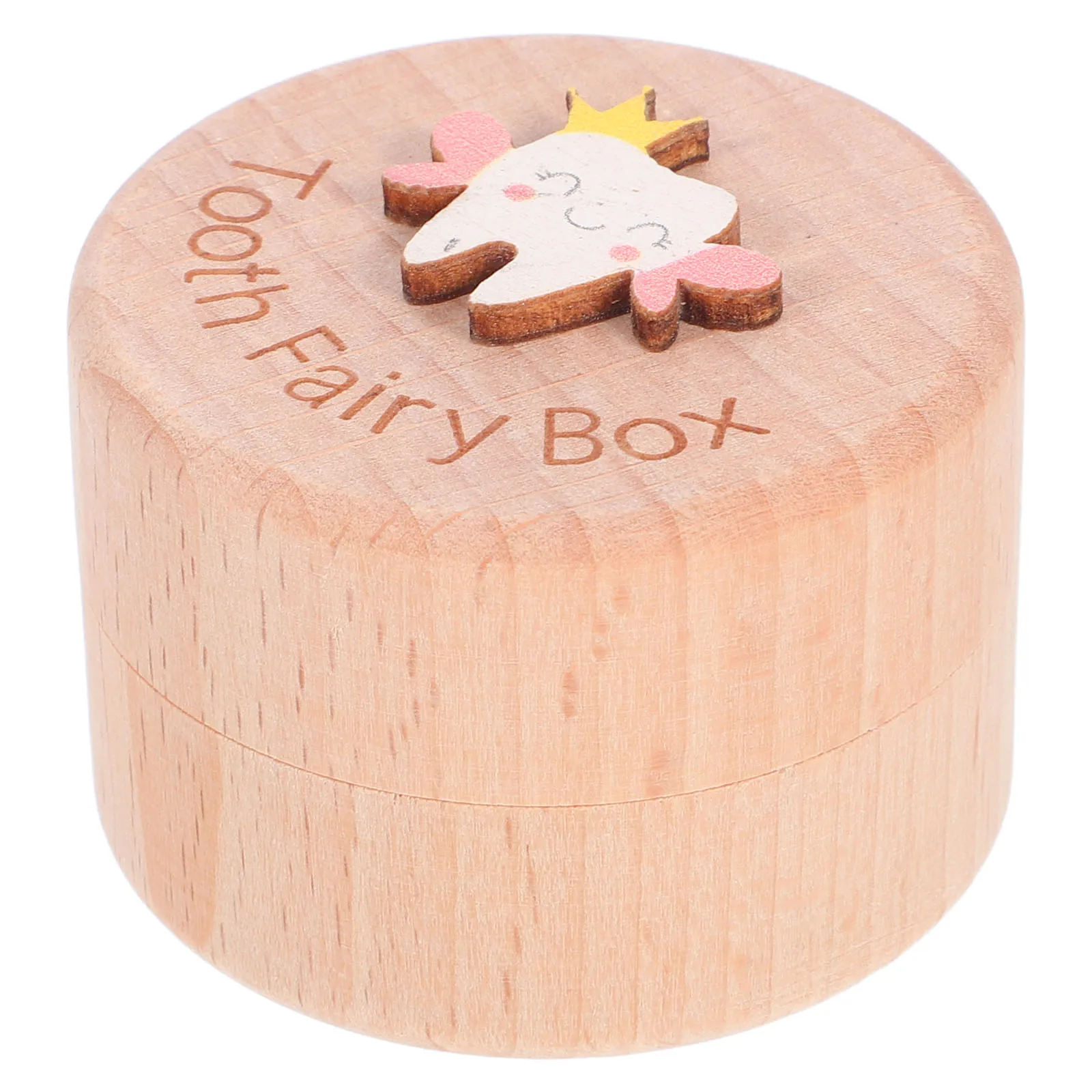 

Wooden Baby Tooth Box Keepsake Storage Organizer Dustproof Seal Kids Lost Teeth Holder Present 3D Carved Design Teeth Fairy