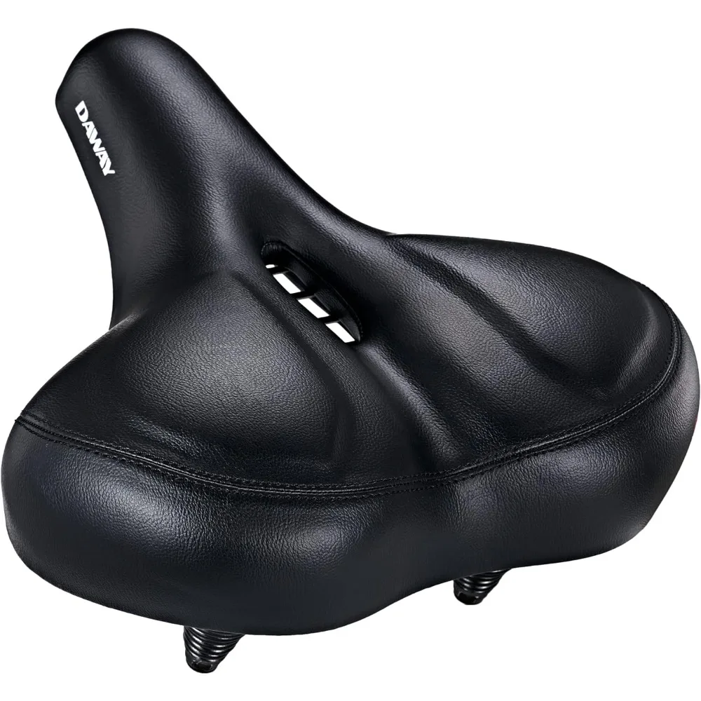 

Bike Seat - Extra Wide Bike Saddle Replacement with Memory Foam Cushion for Men Women Comfort, Compatible with Peloton