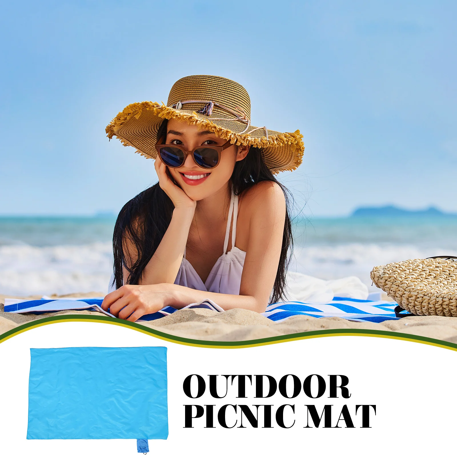 

Portable Waterproof Beach Mat Travel Cushion Sand Nylon up Sandresistant Camping