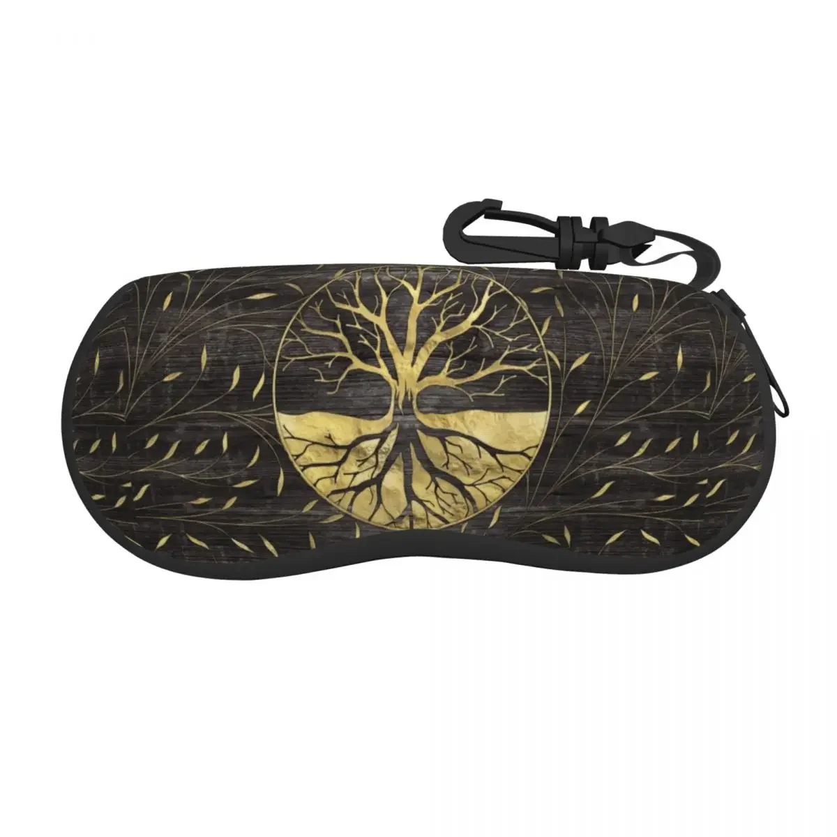 Golden Tree Of Life On Wooden Texture Eyeglass Glasses Case Men Women Soft Yggdrasil Sunglasses Protective Box