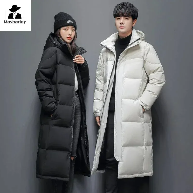 

2025 Long Down Coat Men Brand Hooded Outdoor Journey Thickened Warm Parkas Women Skiing Cold Protection Winter Padded Coat