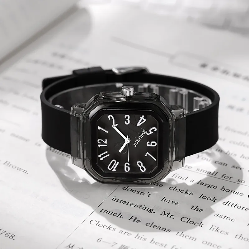 Modny zegarek kwarcowy w cukierkowym kolorze na co dzień sportowy analogowy silikonowy zegarek na rękę dla kobiet dziewcząt