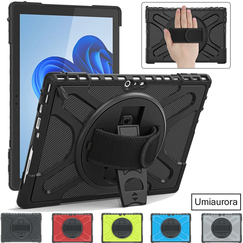 

Чехол-подставка с поворотным ремешком для планшетов Microsoft Surface Go 2, 3, Pro 4, 5, 6, 7, 12.3 Pro, 8/9/10/11, 13 дюймов, защитный чехол-футляр