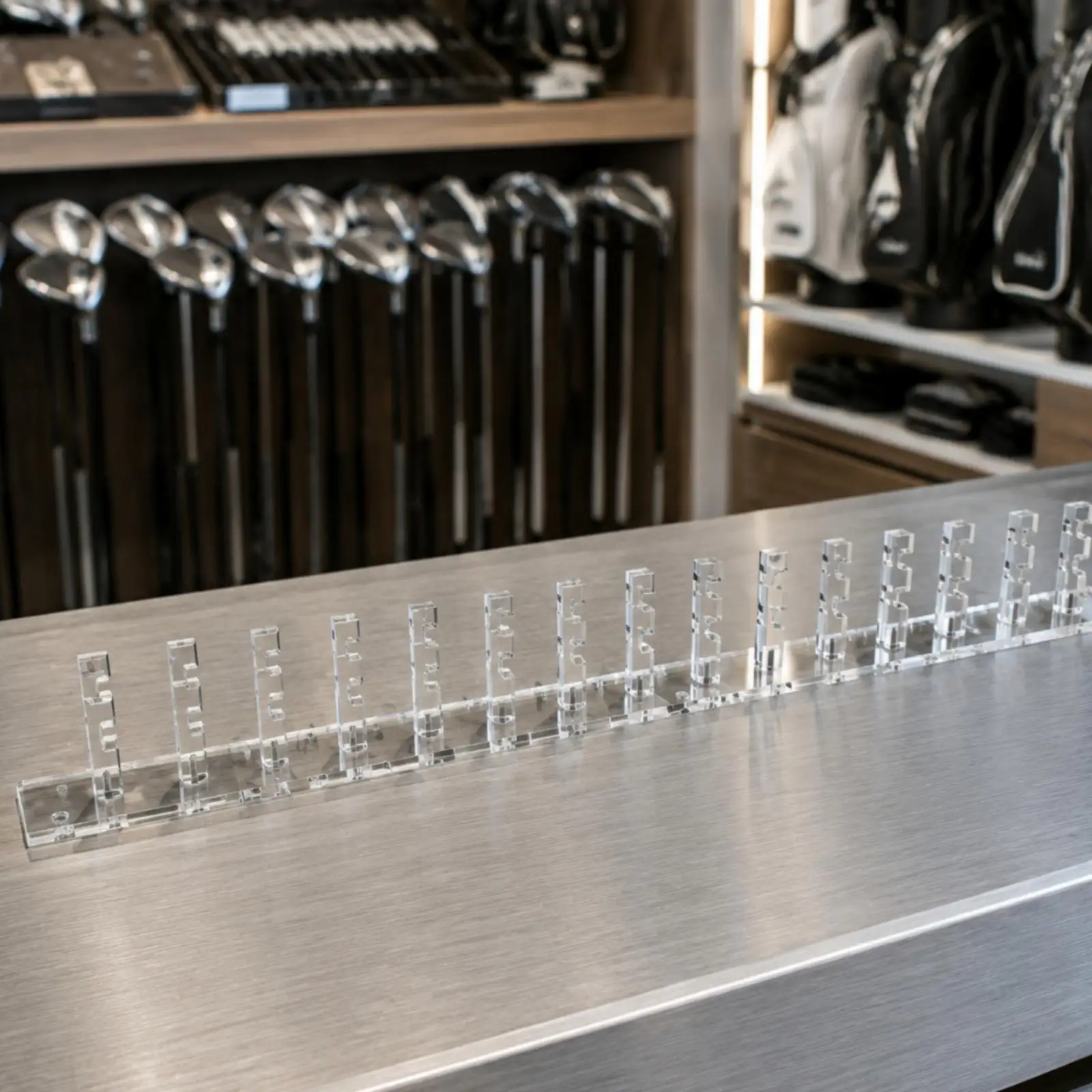 Transparent Acrylic Golf Club Head Rack Stand Holder for 16 Golf Headcovers Display Organizer for Practice Area