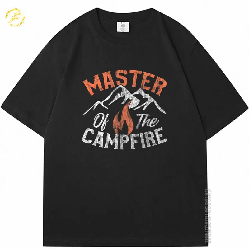 

Funny Outdoor Campin Gifts Men Master Of Campfire 2025 Hot Tee Oversized T-Shirt Short Sleeve TShirt Cotton Clothes T Shirt