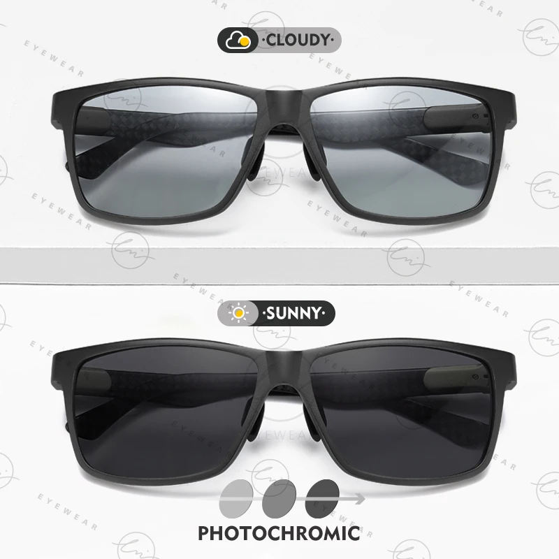 LM Brand High Quality Carbon Fiber Sunglasses Polarized Man Photochromic Sun Glasses Woman Anti-glare Chameleon Goggle zonnebril