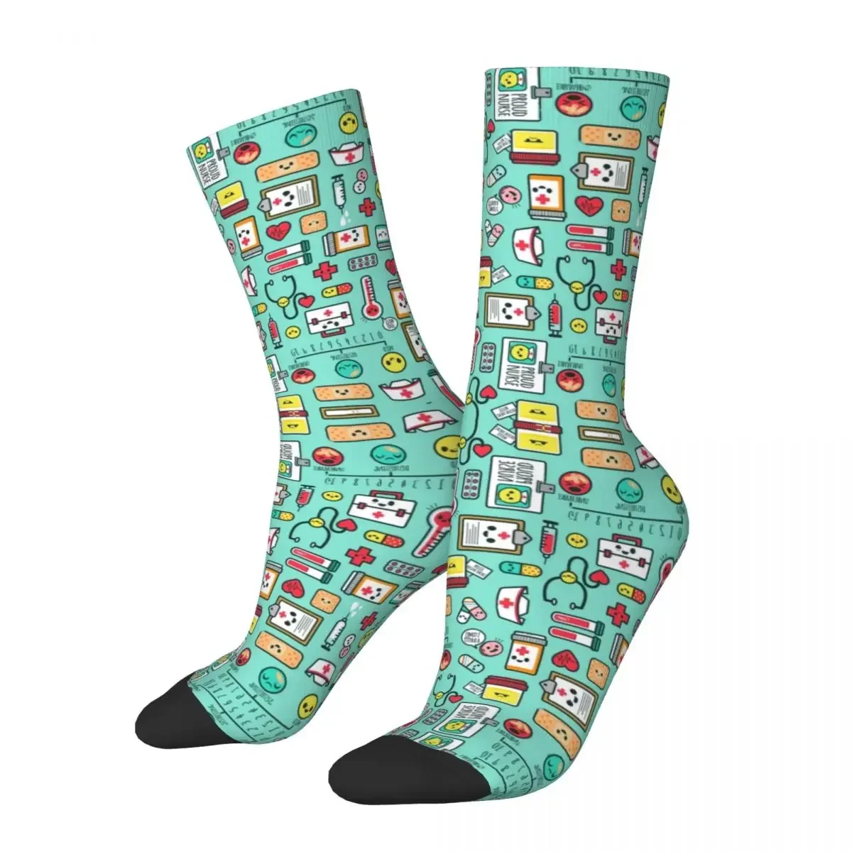 Chaussettes d'infirmière pour hommes et femmes, bas Harajuku super doux, chaussettes longues toutes saisons, accessoires pour cadeaux