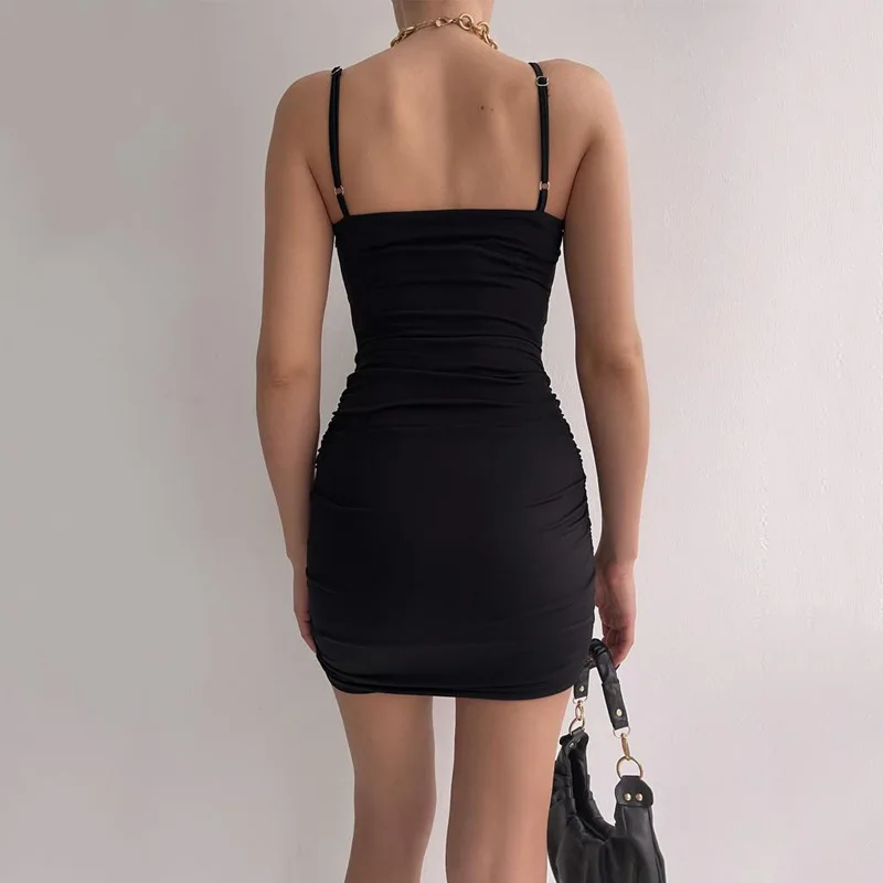 Sexy Hollow out V-Ne Strap Dr Women's Birthday ort Skirt Commute Simple High Waist No Sve Summer Dr