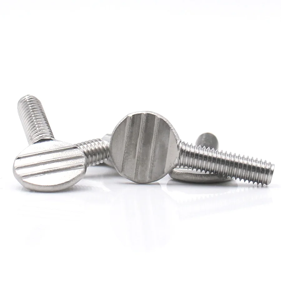 M4 M5 M6 M8 M10 304 Stainless Steel/Carbon Steel Zinc Plated Ping Pong Paddle Screw Thumb Screws Hand Tightening Bolts