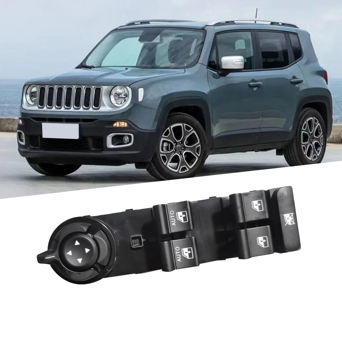 Electric Window Master Control Switch Button 735648127 for Jeep Renegade Liberty 2016-2023 Left Window Lift Switch