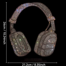 High-quality Shining Diamond Headphones DIY Iron-on Sweater Jacket Clothing Accessories Fashion Ironing Patch Large Patches