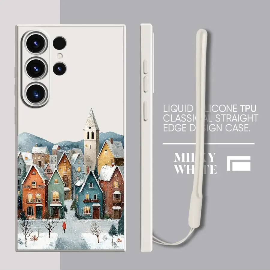 عيد الميلاد سانتا كلوز قضية الهاتف لسامسونج غالاكسي S20 S21 زائد S24 FE ملاحظة 20 10 الترا S23 S22 الترا S25 حافة غطاء ناعم