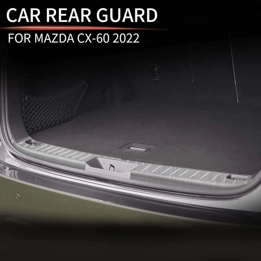 

For Mazda CX60 CX-60 2022 2023 2024 Rear Bumper Protector Door Sill Trunk Tread Plate Trim Stainless Car Accessories Steel Parts