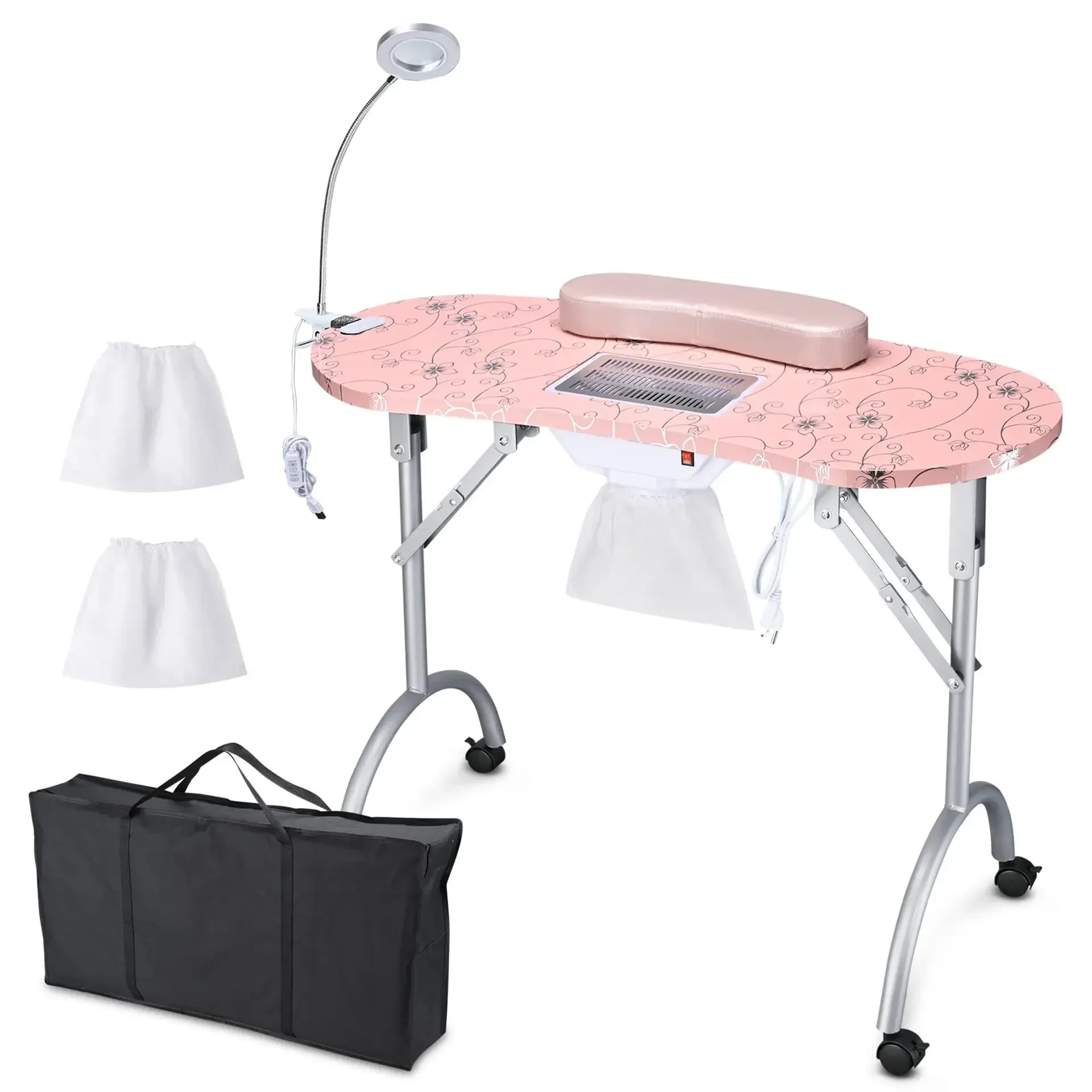 

Beauty Salon Marble Nail Desk Manicure Table Furniture Package Portable Table With Vacuum Dust Collector