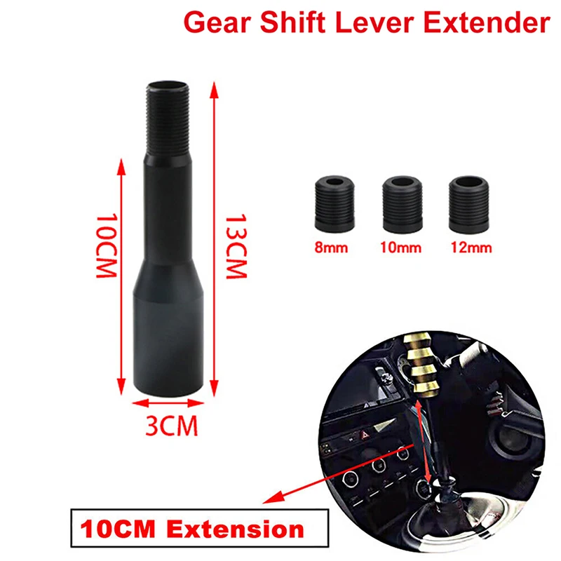 Universal Manual Transmission Car Gear Shift Knob Shifter Lever Extender 10cm 3.94in Aluminum Alloy Accessories