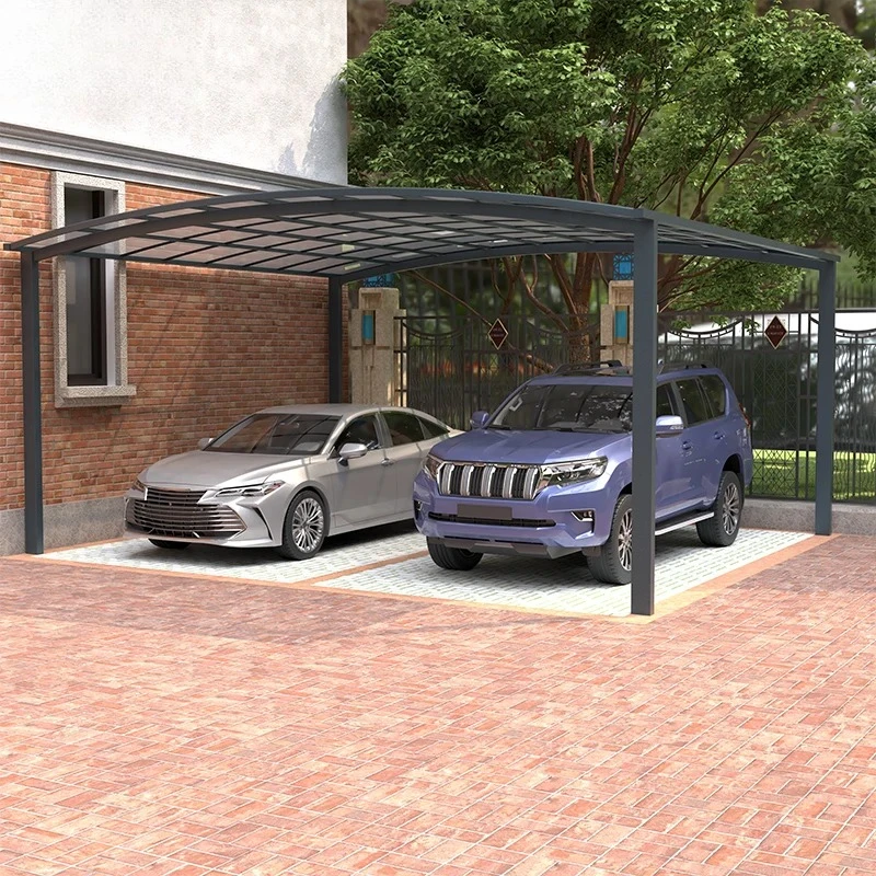 Aluminum Gazebo Carport 2-car Grey 6x6 12x6 Outdoor Metal Canopy Polycarbonate Shed  Garages Voiture Parking Car Port