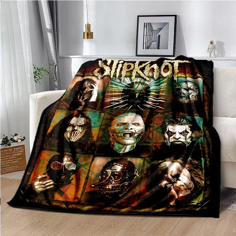 New Wave of American Heavy Metal S-SLIPKNOT Band Throws Blanket for Hiking Picnic Bed Super Soft Flannel Blanket birthday gift