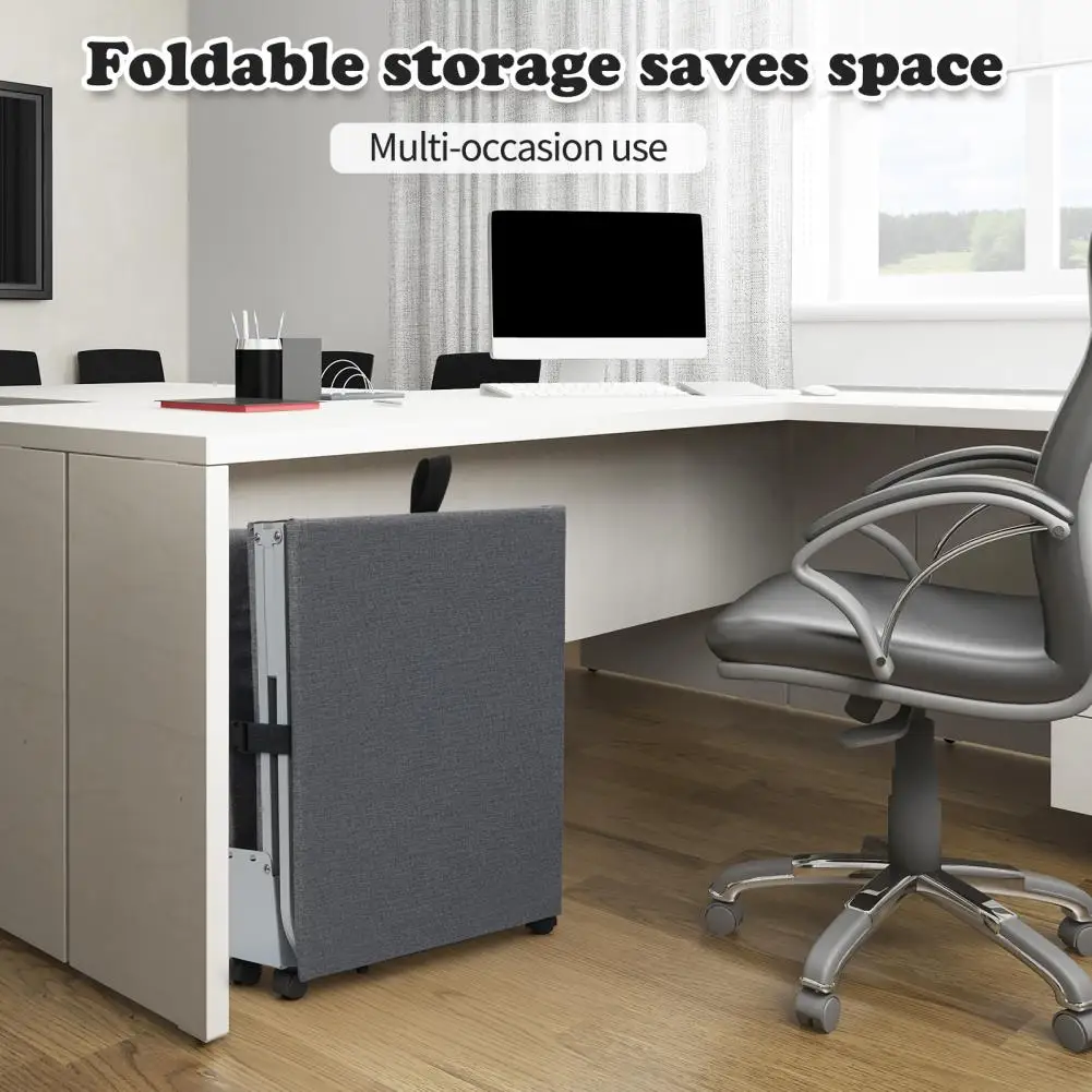 

Foldable Bed Glamping Cot with Sleeping Pad 3-Fold Guest Bed Folding Metal Cot Thick Mattress Pad Lounge Chair Sleeping Cot