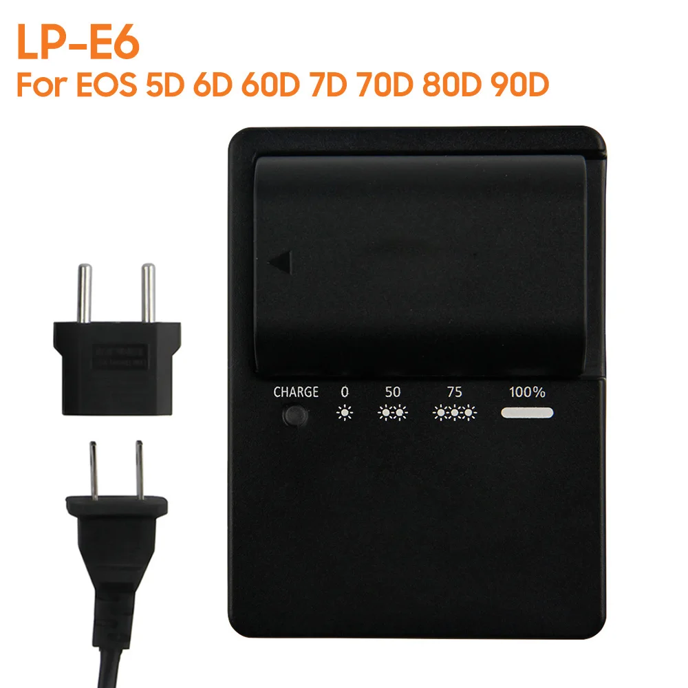 

Replacement Battery LP-E6 LPE6N For EOS 5D3 5D4 7D Mark II 6D 60D 7D2 70D 80D 90D Rechargeable 1080mAh