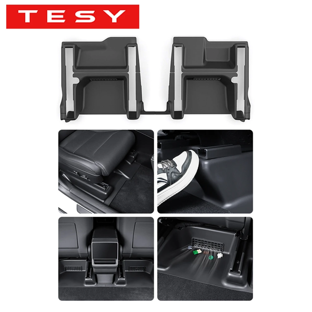 First Row Under Seat TPE Seat Slide Rail Guard for Tesla Model Y L LWB 2026 Model YL Long Wheelbase Bottom Corner Protector Mats