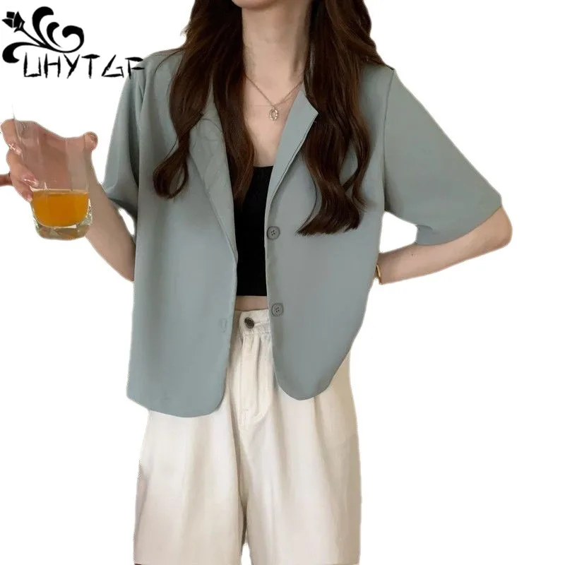 

Summer Blazers Women 2024Simple Fashion Casual Thin Loose Single Breasted Korean Streetwear Youth All-match Cozy Suit Jacket 598