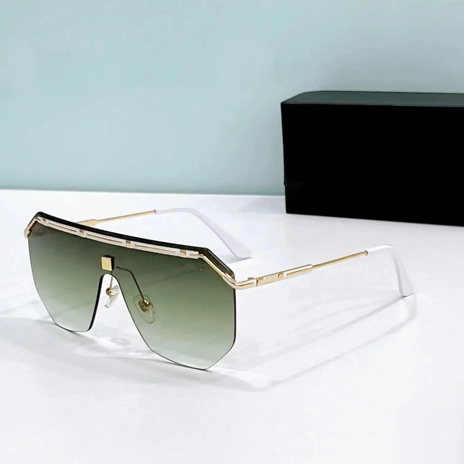 

Оригинальные CCAZAL MOD9106 Ретро большие классические деловые мужские солнцезащитные очки Роскошные UV400 градиентные зеленые линзы женские очки для пар