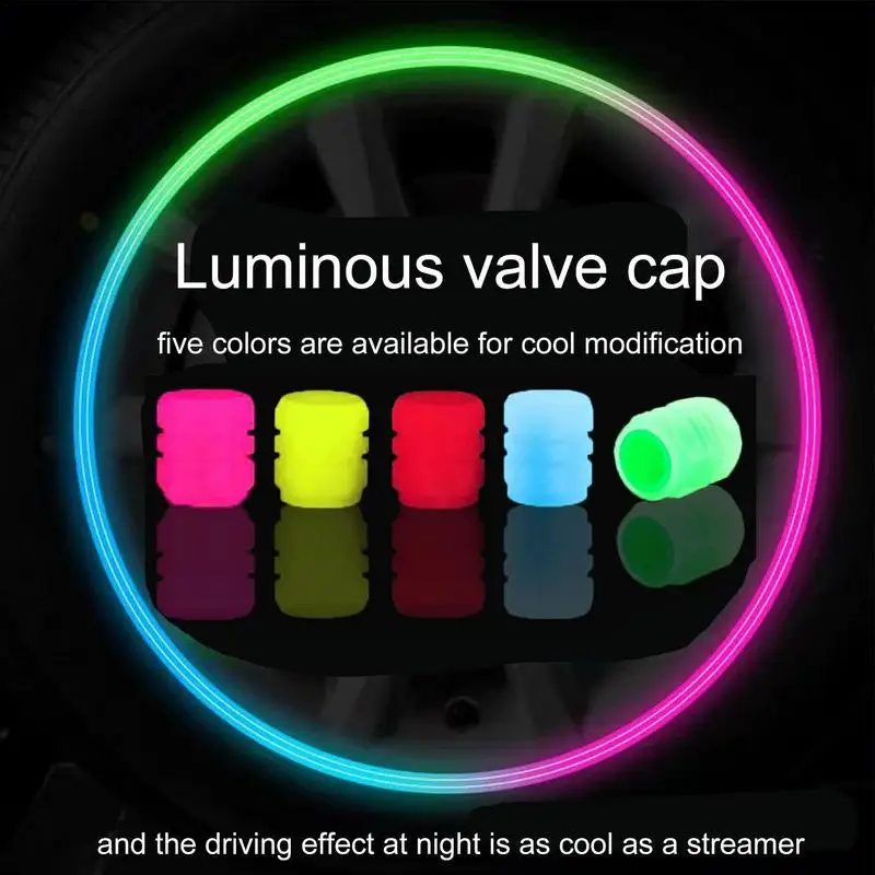 Luminous Caps Fluorescent Red Night Glowing Car Motorcycle Bicycle Wheel Styling Tyre Hub Universal Caps Decoration