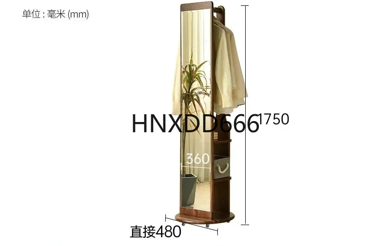 New style North America Black Walnut Solid Wood Rotating Dressing Mirror Nordic Modern Changing Mirror ss 7304