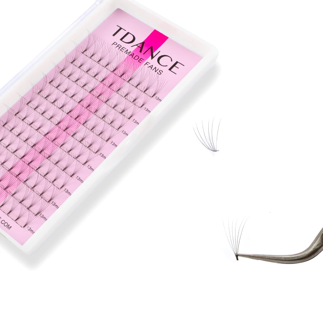 TDANCE Vorgefertigte Volumen-Fächer-Wimpernverlängerung, 12 Reihen, 0,07 mm Dicke, 3D 4D 5D 6D Faux Nerz, einzelne falsche Wimpern, russische Wimpern – Detail 7