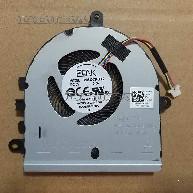 

Вентилятор процессора для Dell Inspiron 15 5570 5575 3533 3583 3585 5593 3501 3505 07MCD0 PB7806S05HN2 PB8006S05HS2 DC28000K7E0