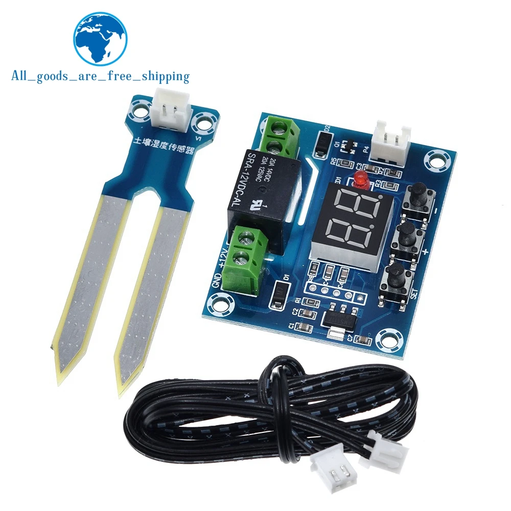 TZT XH-M214 Humidity Controller Soil Sensor Module 20-99%RH Automatic Control Irrigation Computer System Digital Display Module