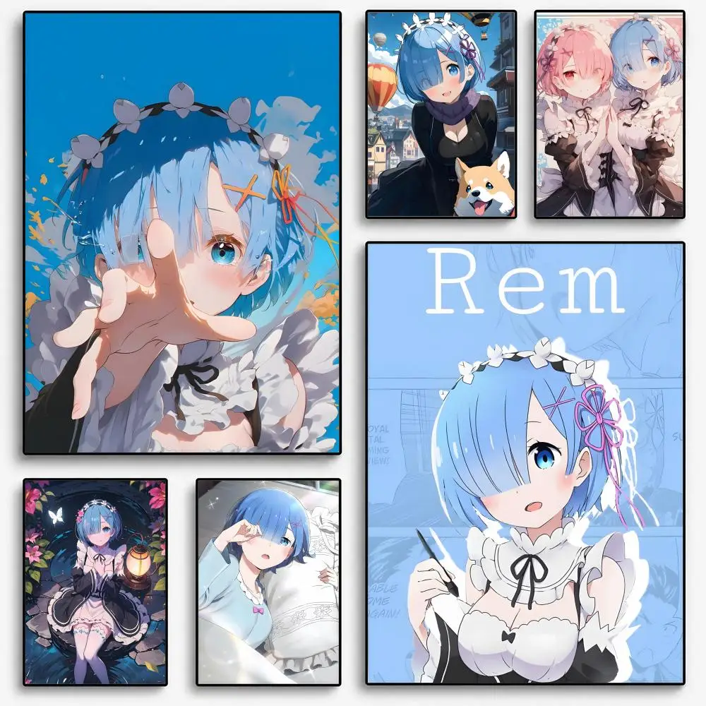 Re Zero Rem Poster Room Home Decoration Interior Wall Art Printing Garage Posters Gift