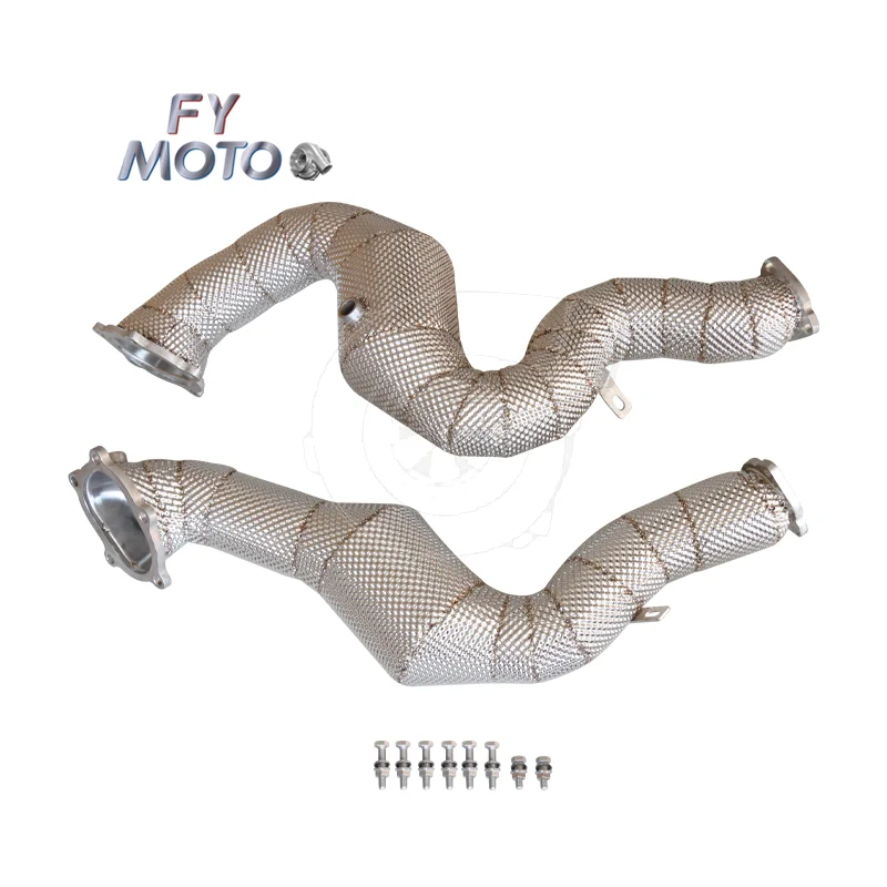

Exhaust Catted Downpipe for Audi S6 RS6 4G C7 RS7 3 Inch with Heat Shield