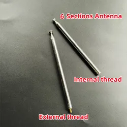6 Section Telescoping Stainless Steel FM Radio Antenna Receiver Telescopic Aerial For Radio Equipment Toys Cars